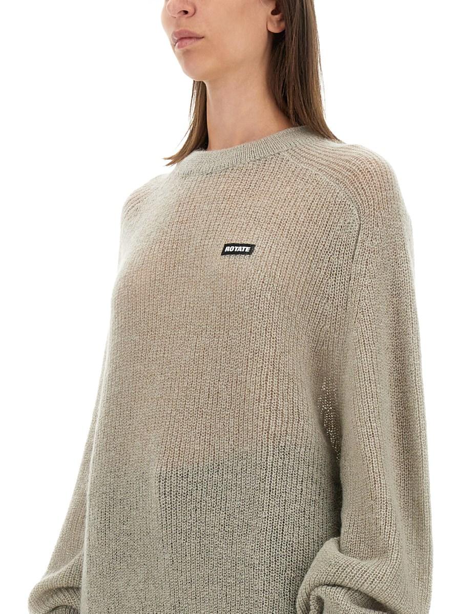 ROTATE BIRGER CHRISTENSEN MAGLIA TRAFORATA CON LOGO IN MISTO LANA