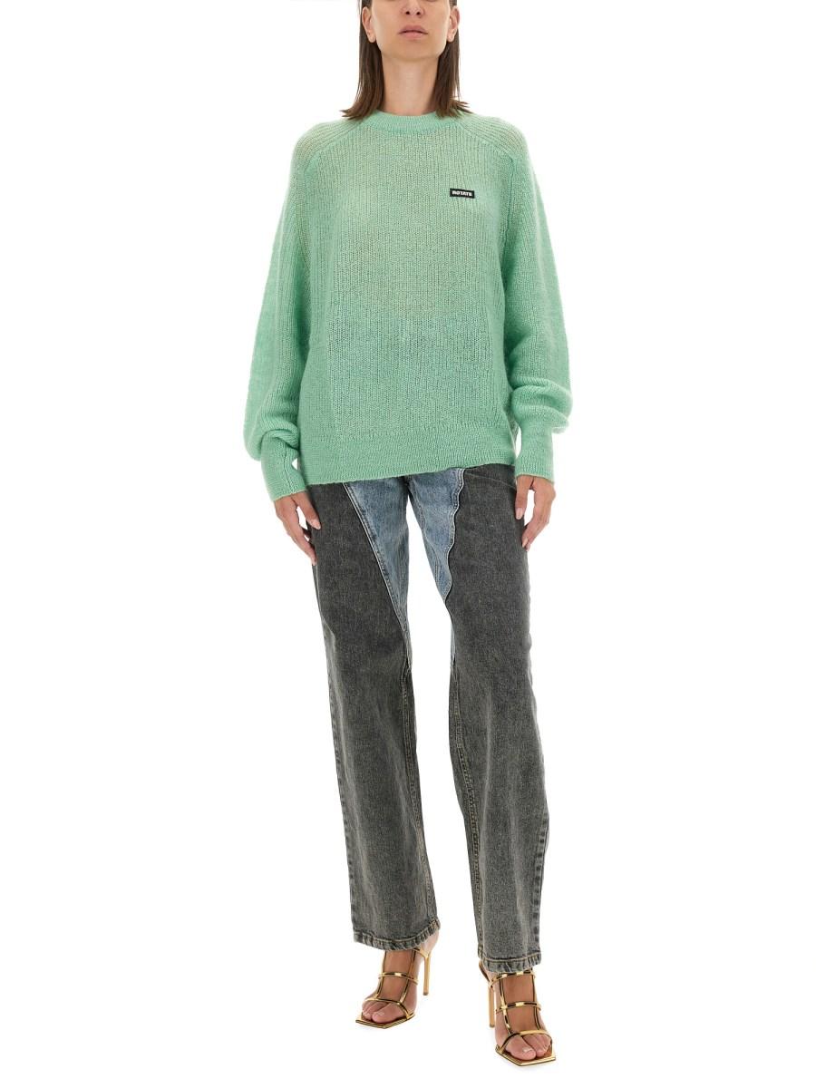 ROTATE BIRGER CHRISTENSEN MAGLIA TRAFORATA CON LOGO IN MISTO LANA