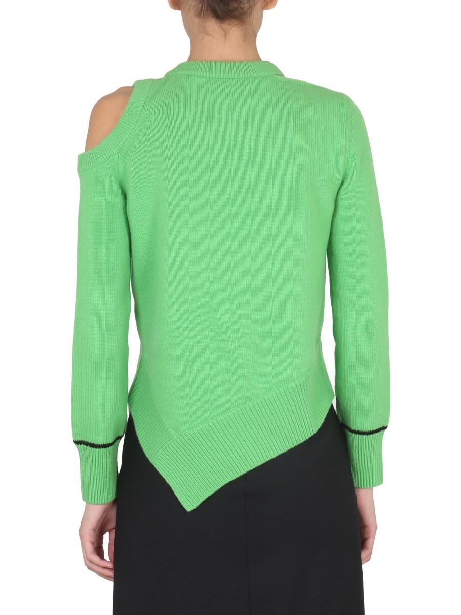 ALEXANDER McQUEEN MAGLIONE CON SPALLE SCOPERTE IN LANA