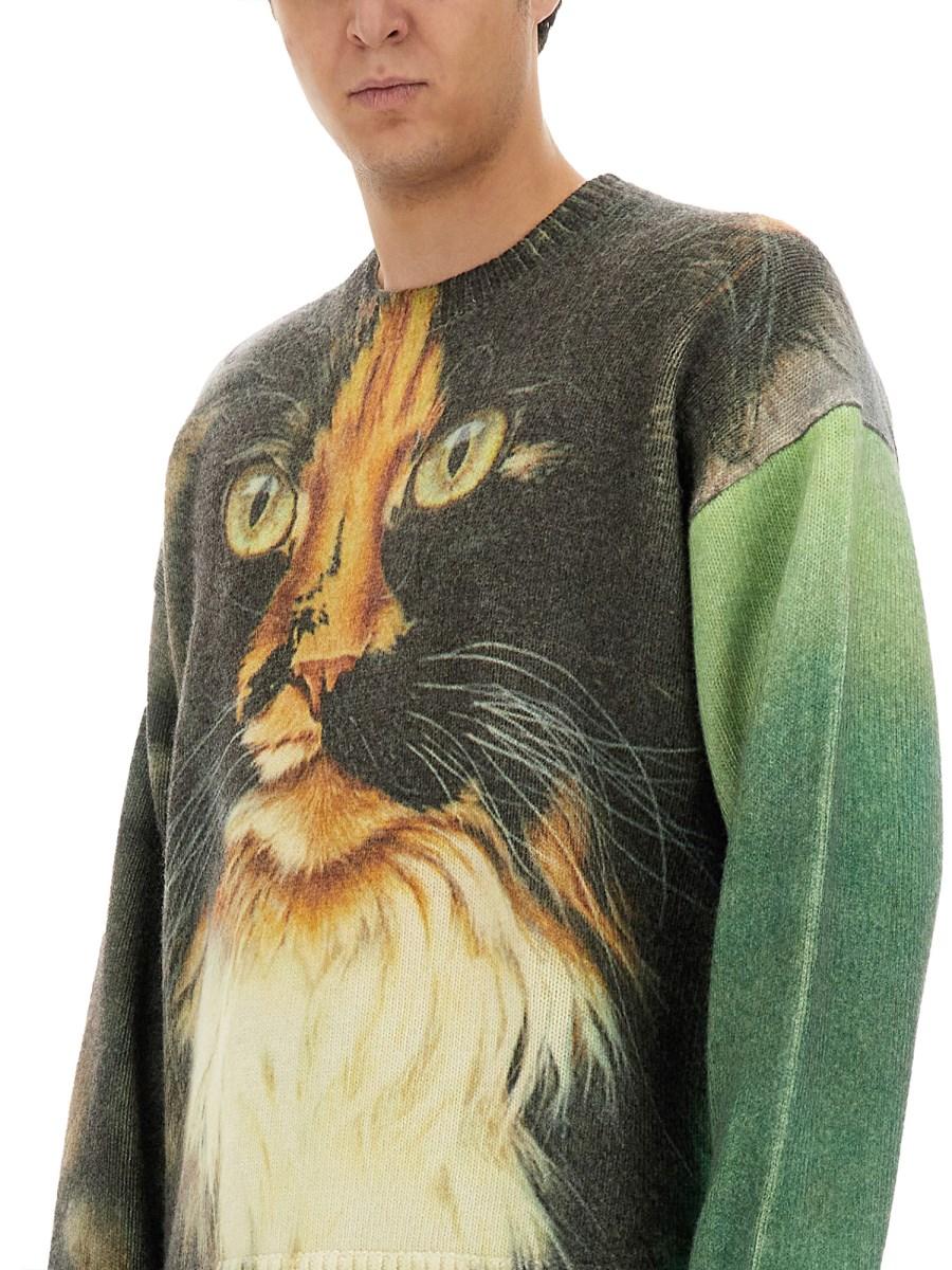 JW ANDERSON MAGLIONE CON STAMPA ASTRATTA IN LANA MERINO