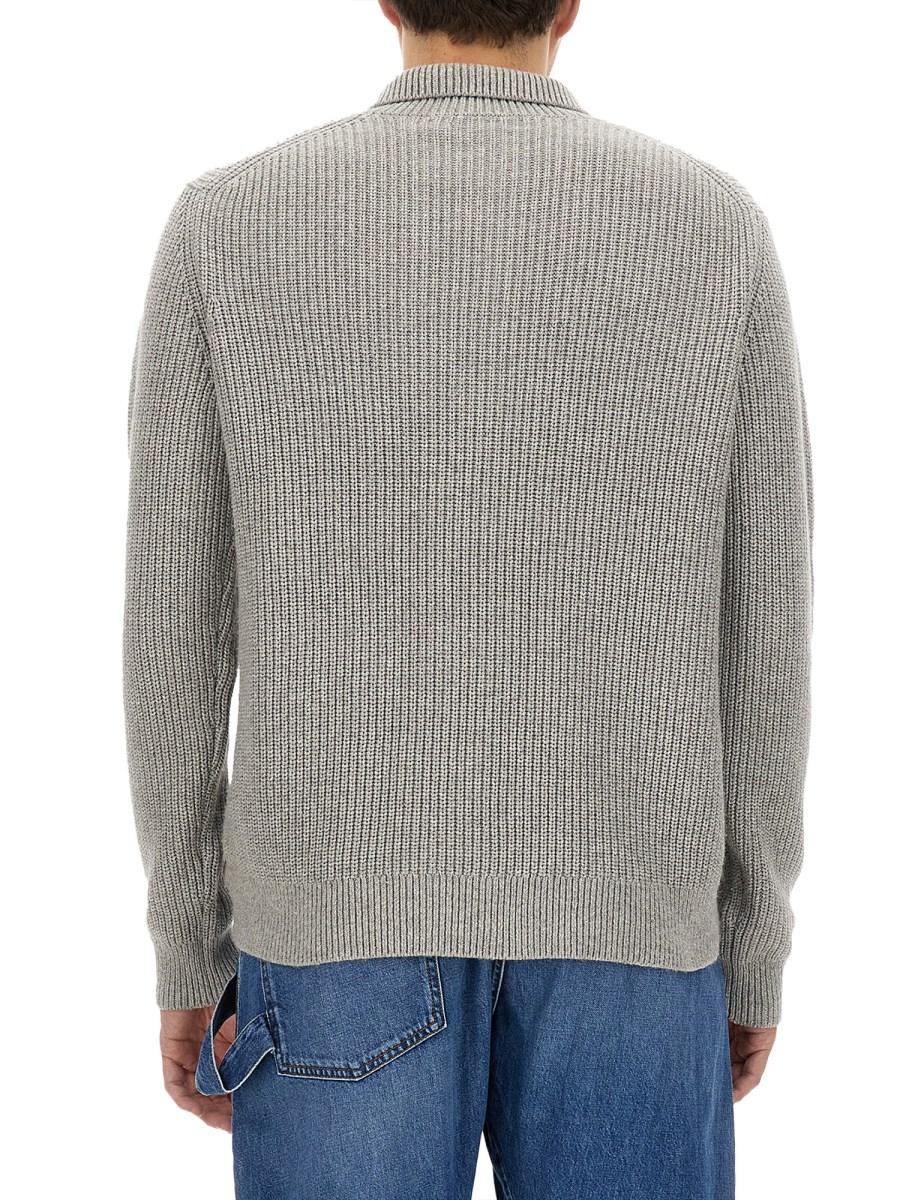 JW ANDERSON MAGLIONE CON ZIP PARZIALE IN MISTO LANA