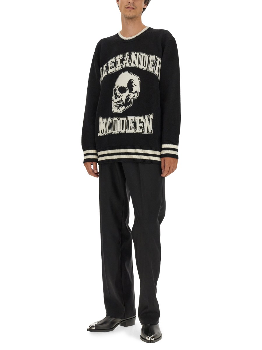 ALEXANDER McQUEEN MAGLIONE VARSITY IN MISTO CASHMERE E LANA