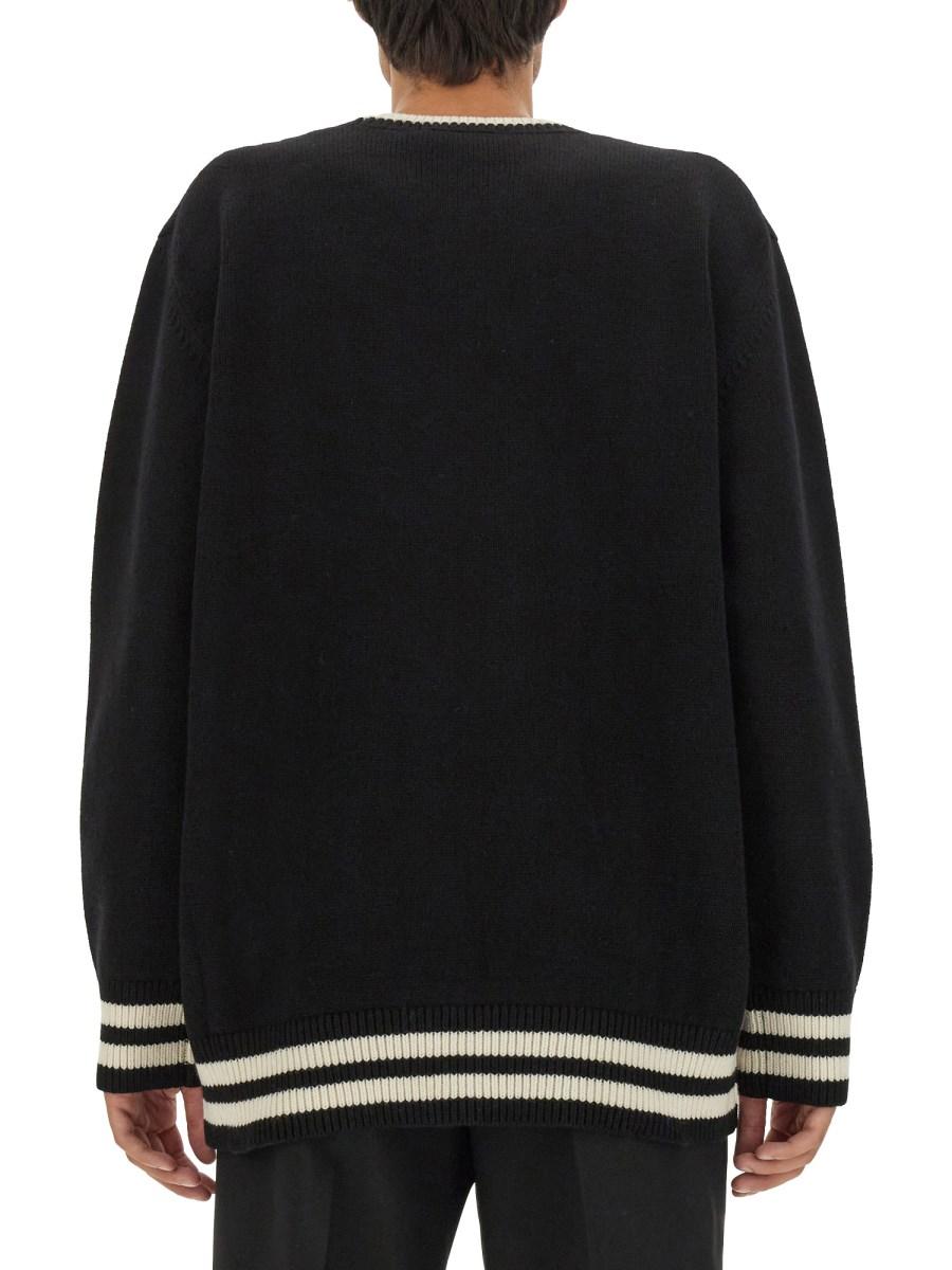 ALEXANDER McQUEEN MAGLIONE VARSITY IN MISTO CASHMERE E LANA