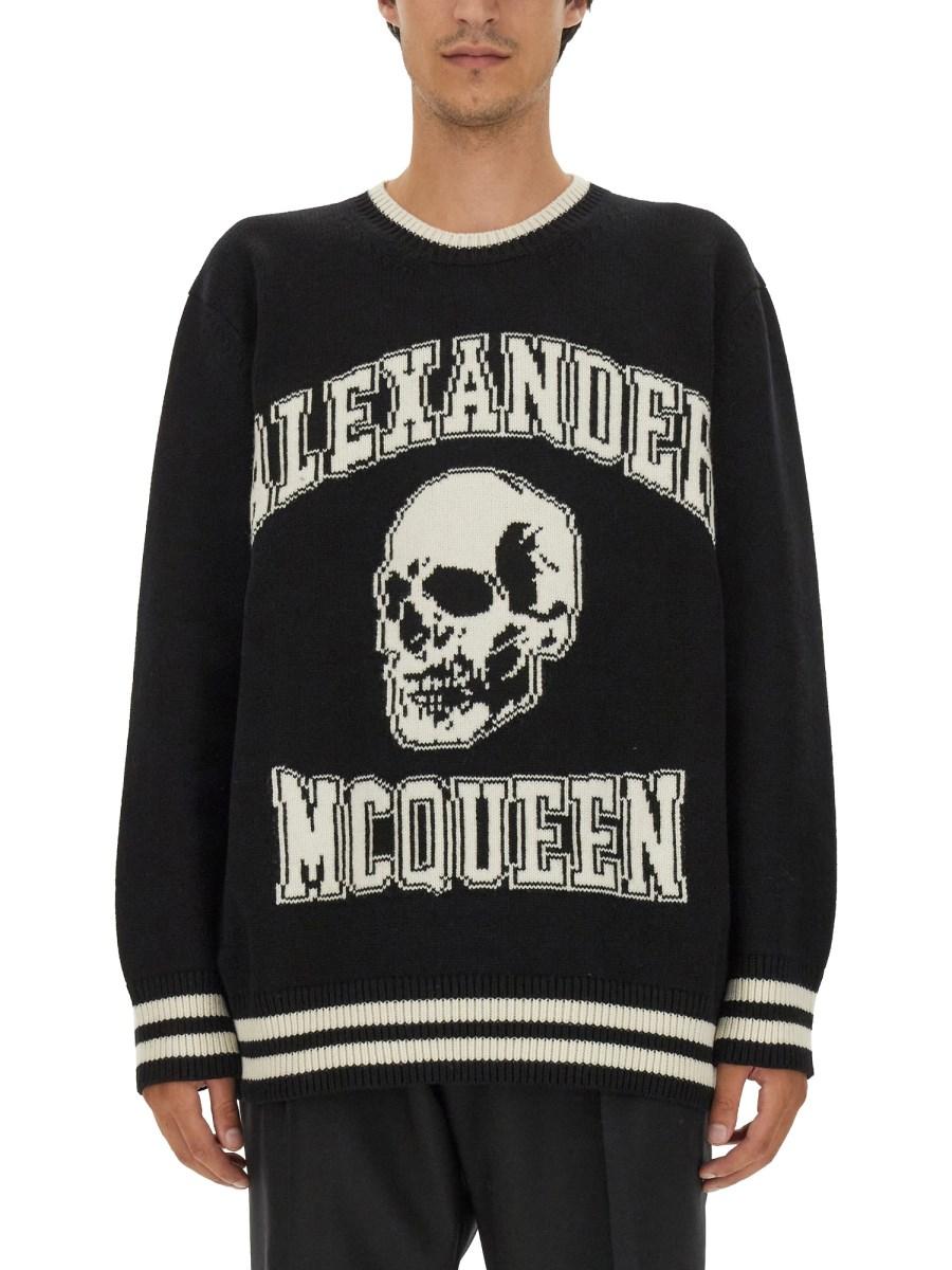 ALEXANDER McQUEEN MAGLIONE VARSITY IN MISTO CASHMERE E LANA