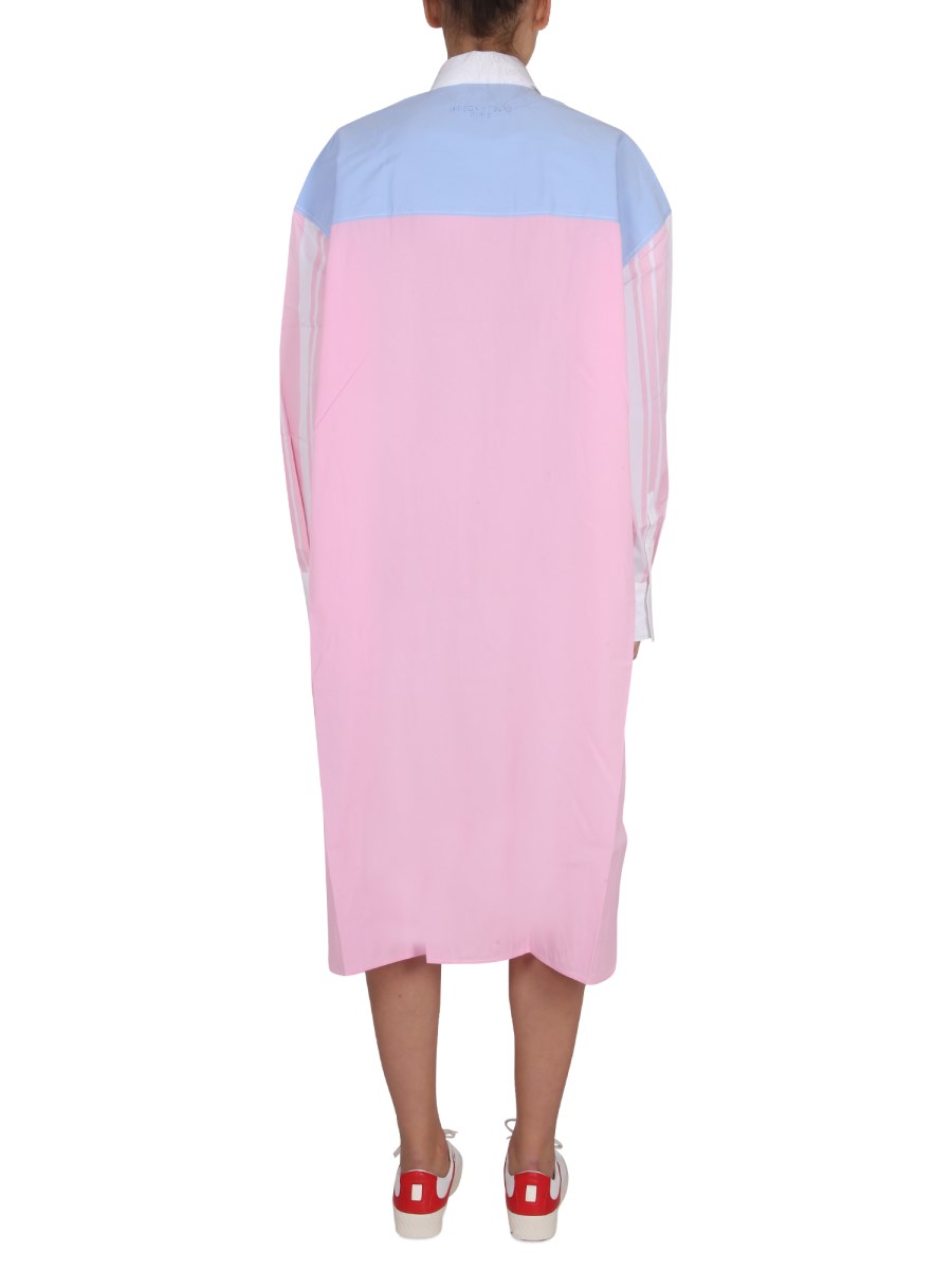 MAISON KITSUNÉ ABITO CAMICIA COLORBLOCK IN COTONE