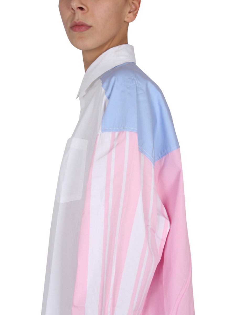 MAISON KITSUNÉ ABITO CAMICIA COLORBLOCK IN COTONE