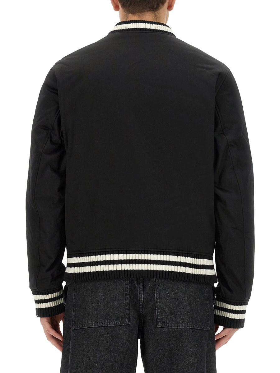 MAISON KITSUNÉ BOMBER CON LOGO IN RASO DI COTONE