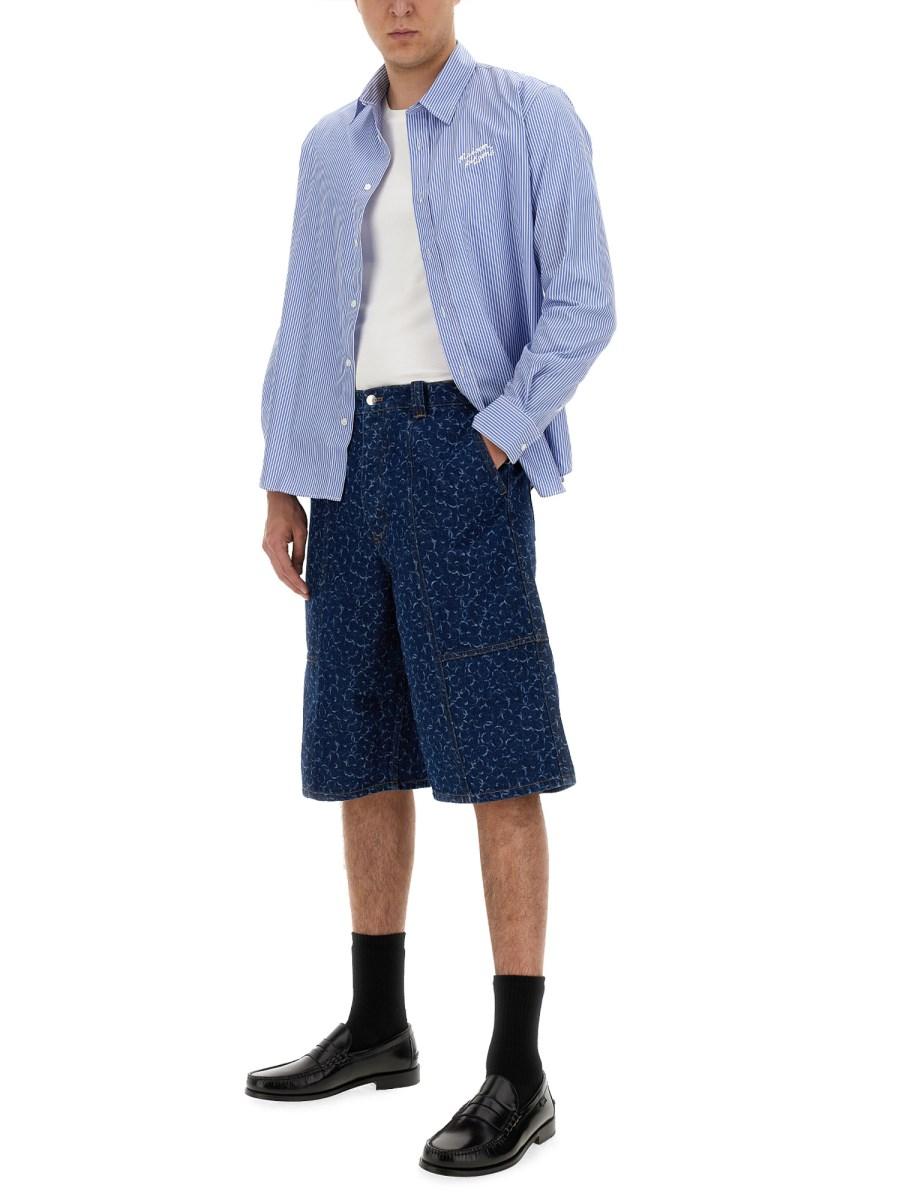 MAISON KITSUNÉ CAMICIA A RIGHE