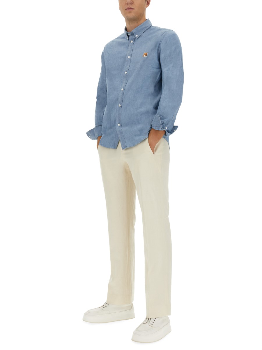 MAISON KITSUNÉ CAMICIA CON LOGO