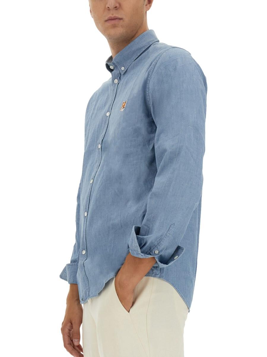 MAISON KITSUNÉ CAMICIA CON LOGO