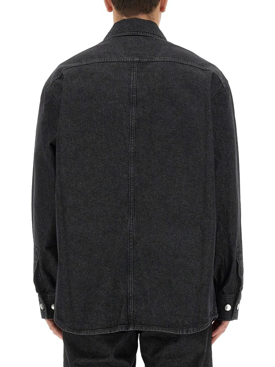 MAISON KITSUNÉ CAMICIA WORKWEAR IN DENIM DI COTONE