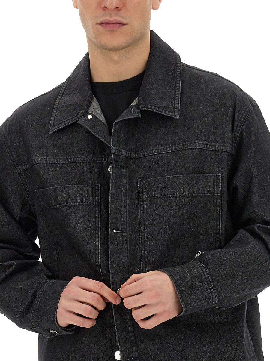 MAISON KITSUNÉ CAMICIA WORKWEAR IN DENIM DI COTONE