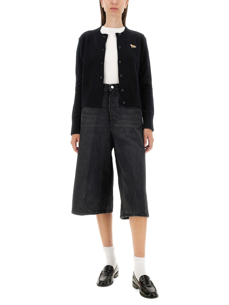 MAISON KITSUNÉ CARDIGAN CON PATCH BABY FOX IN LANA