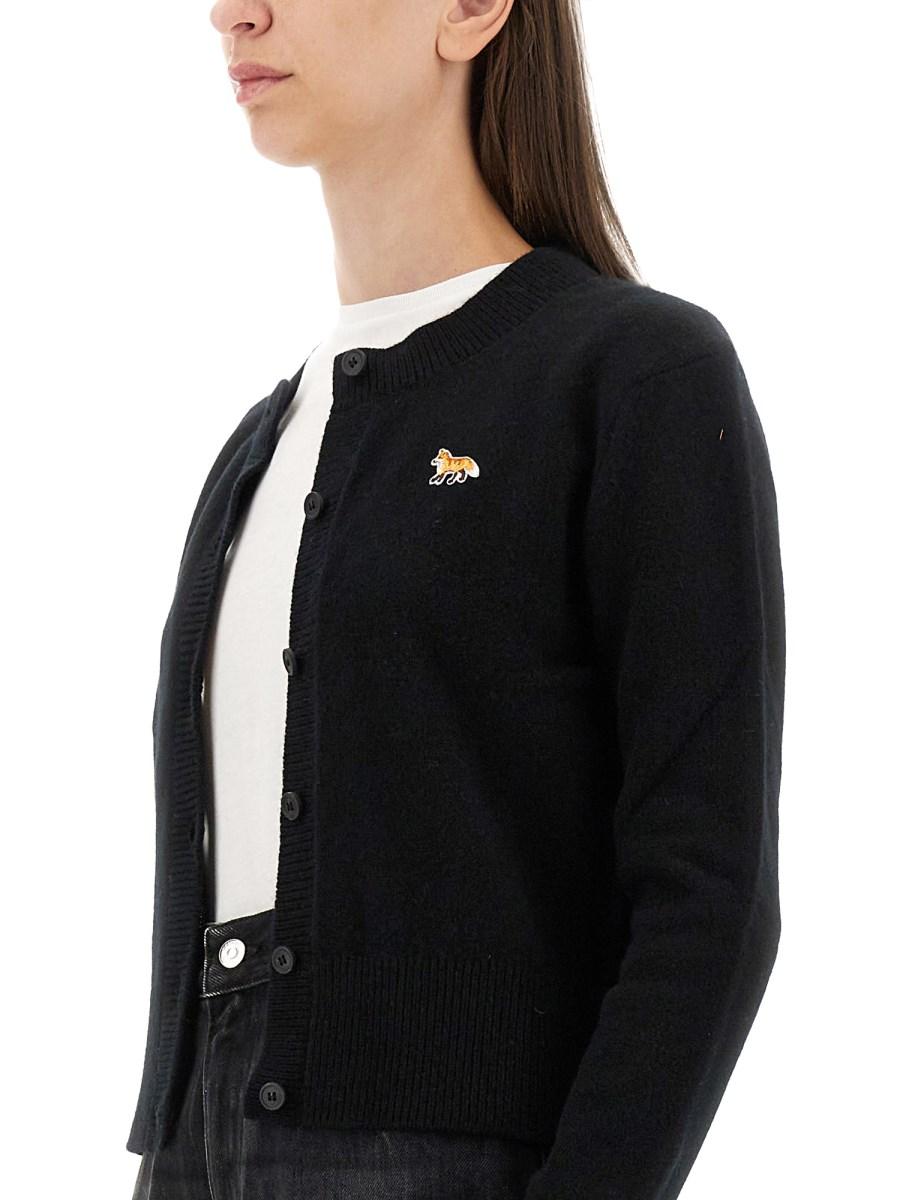 MAISON KITSUNÉ CARDIGAN CON PATCH BABY FOX IN LANA