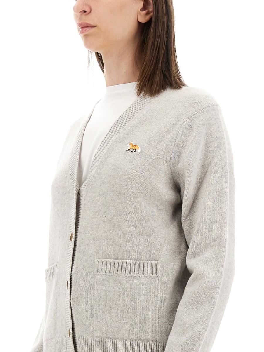 MAISON KITSUNÉ CARDIGAN IN LANA CON PATCH BABY FOX