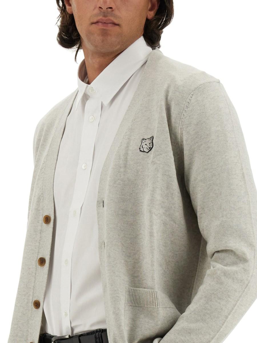 MAISON KITSUNÉ CARDIGAN IN LANA CON PATCH FOX