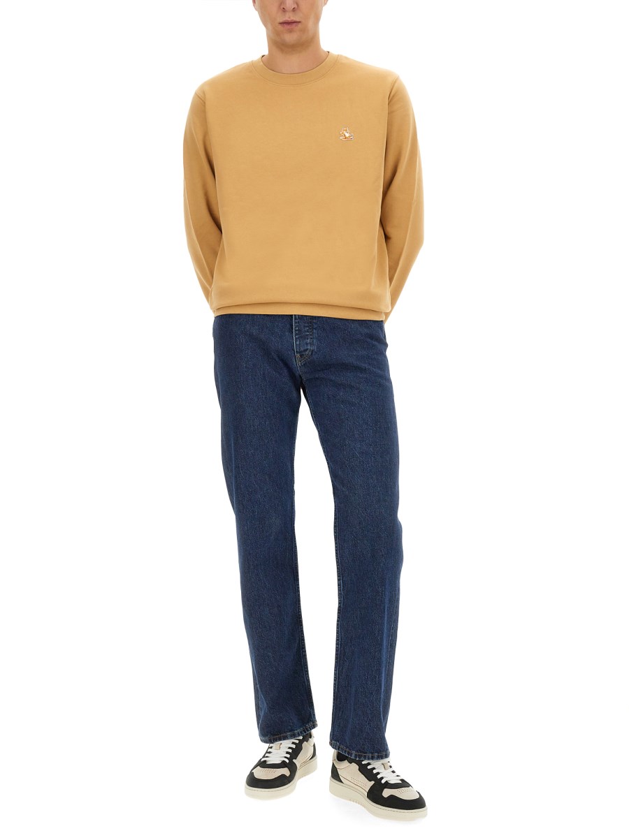MAISON KITSUNÉ FELPA CON PATCH LOGO