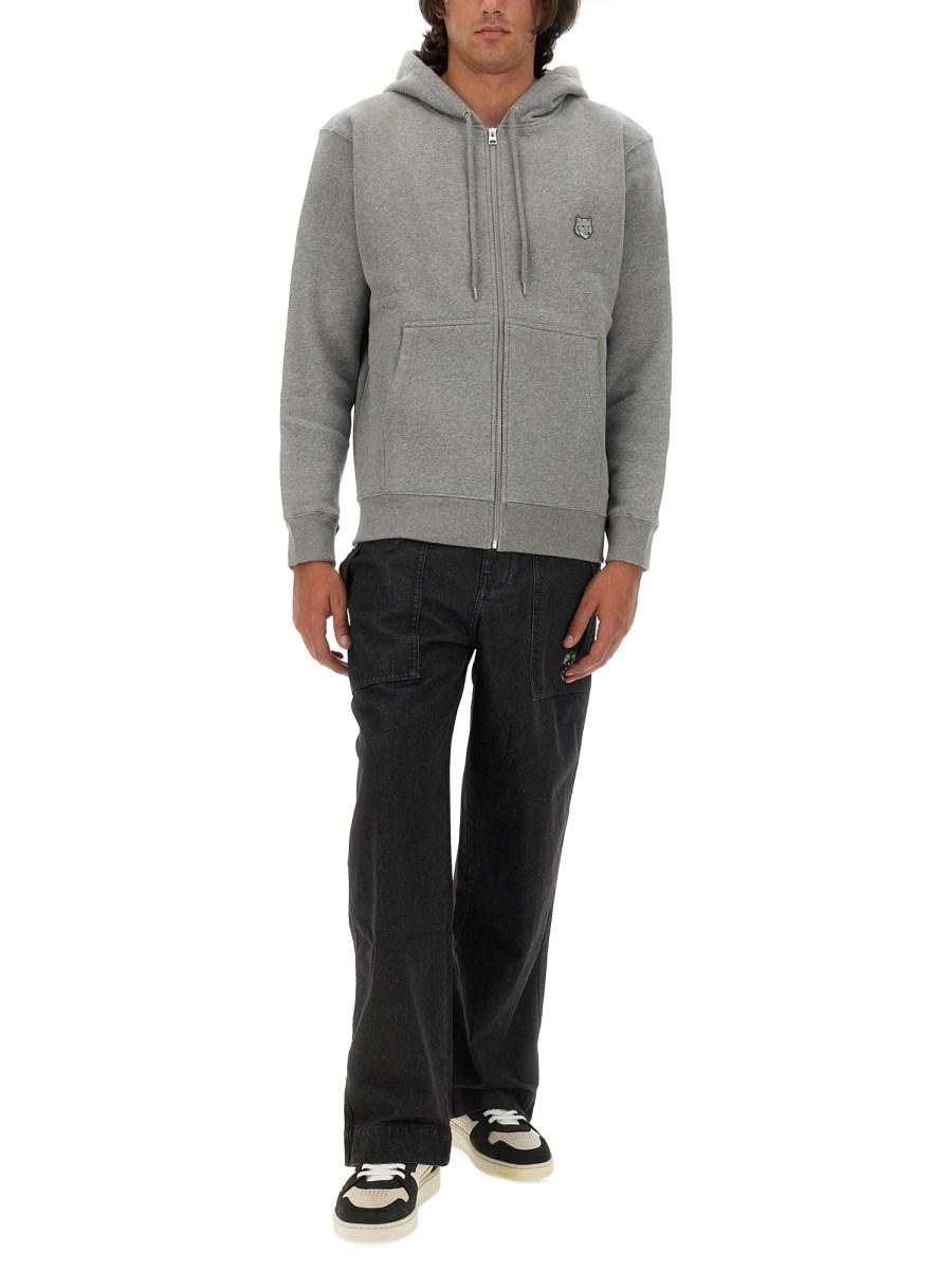 MAISON KITSUNÉ FELPA IN COTONE CON PATCH FOX