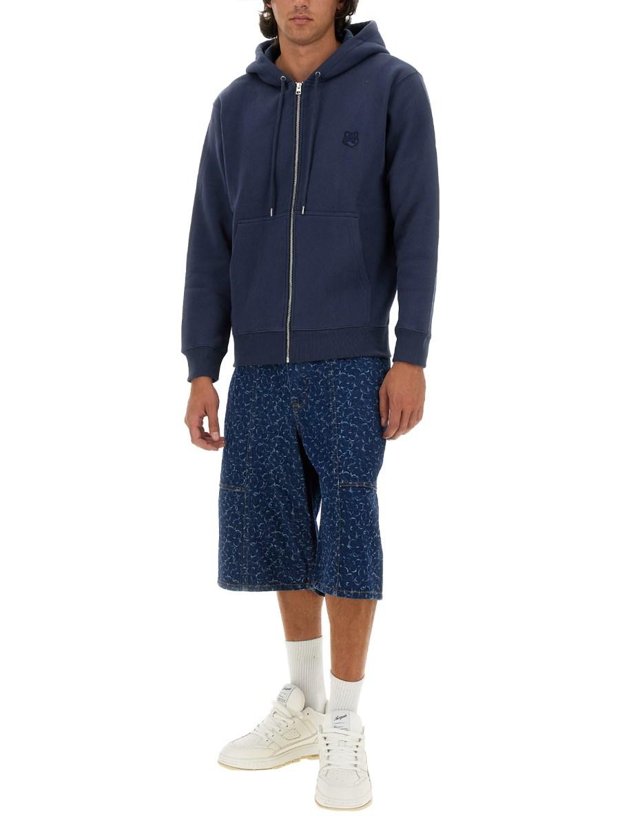 MAISON KITSUNÉ FELPA IN COTONE CON PATCH FOX