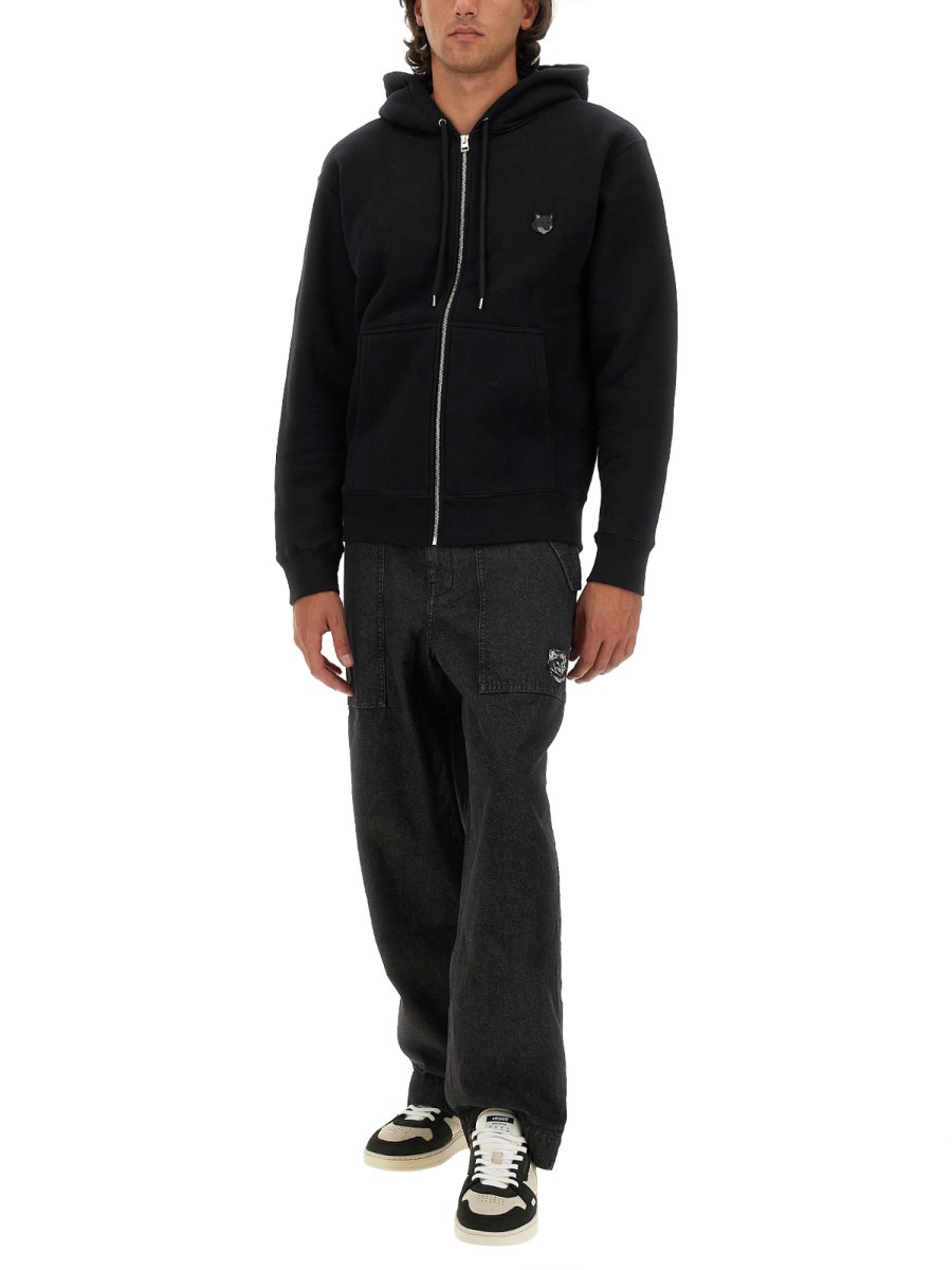MAISON KITSUNÉ FELPA IN COTONE CON PATCH FOX