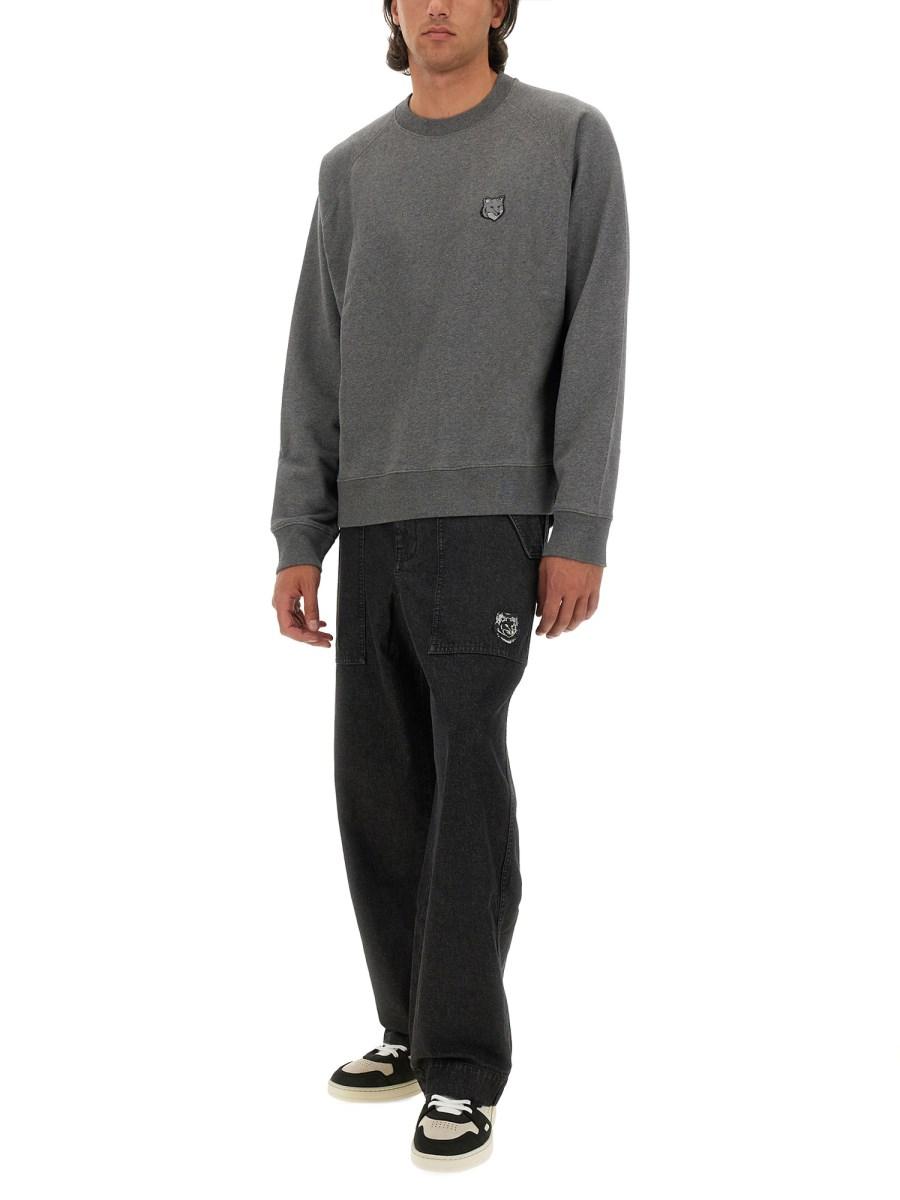 MAISON KITSUNÉ FELPA IN COTONE CON PATCH FOX HEAD