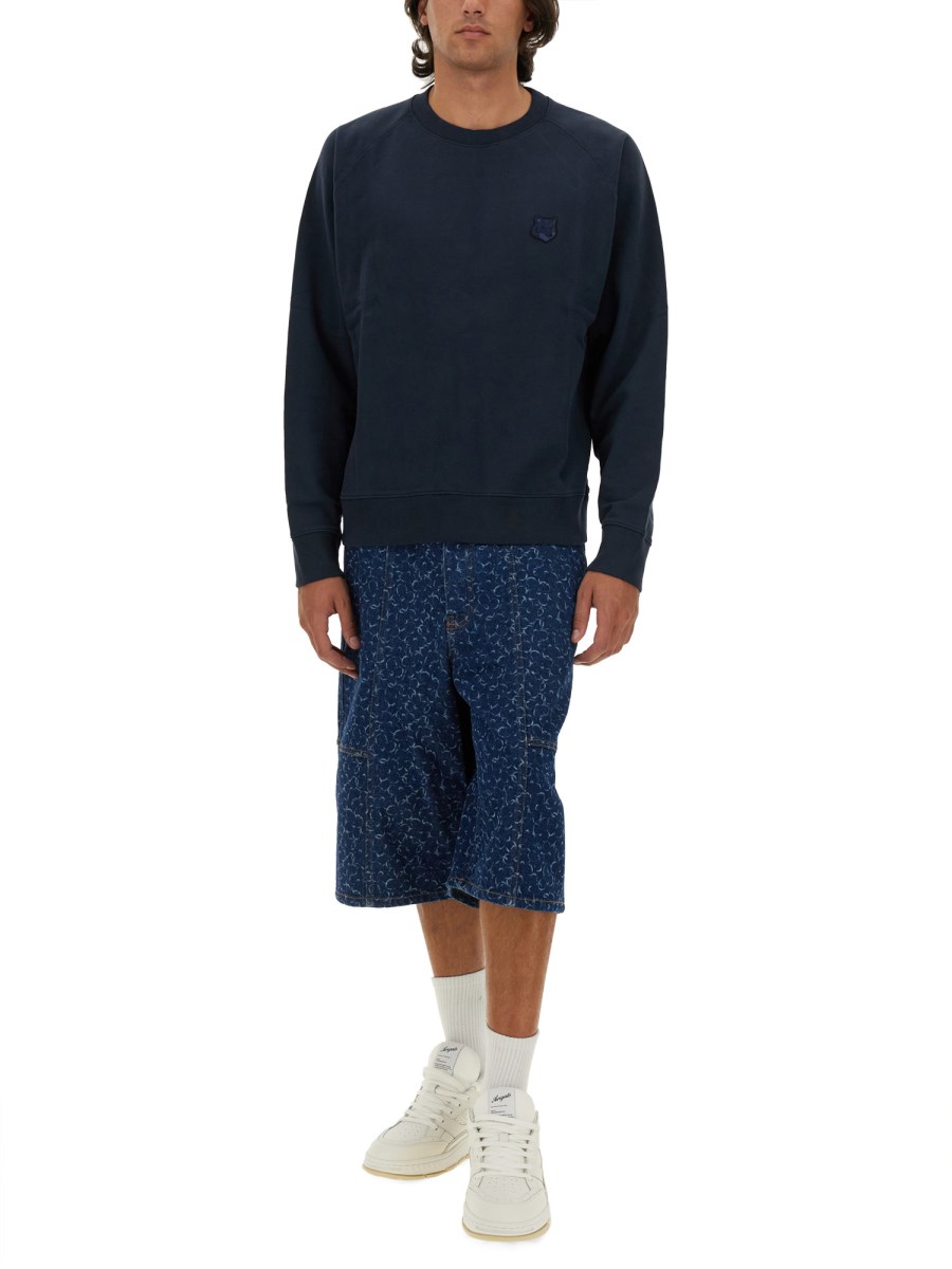 MAISON KITSUNÉ FELPA IN COTONE CON PATCH FOX HEAD