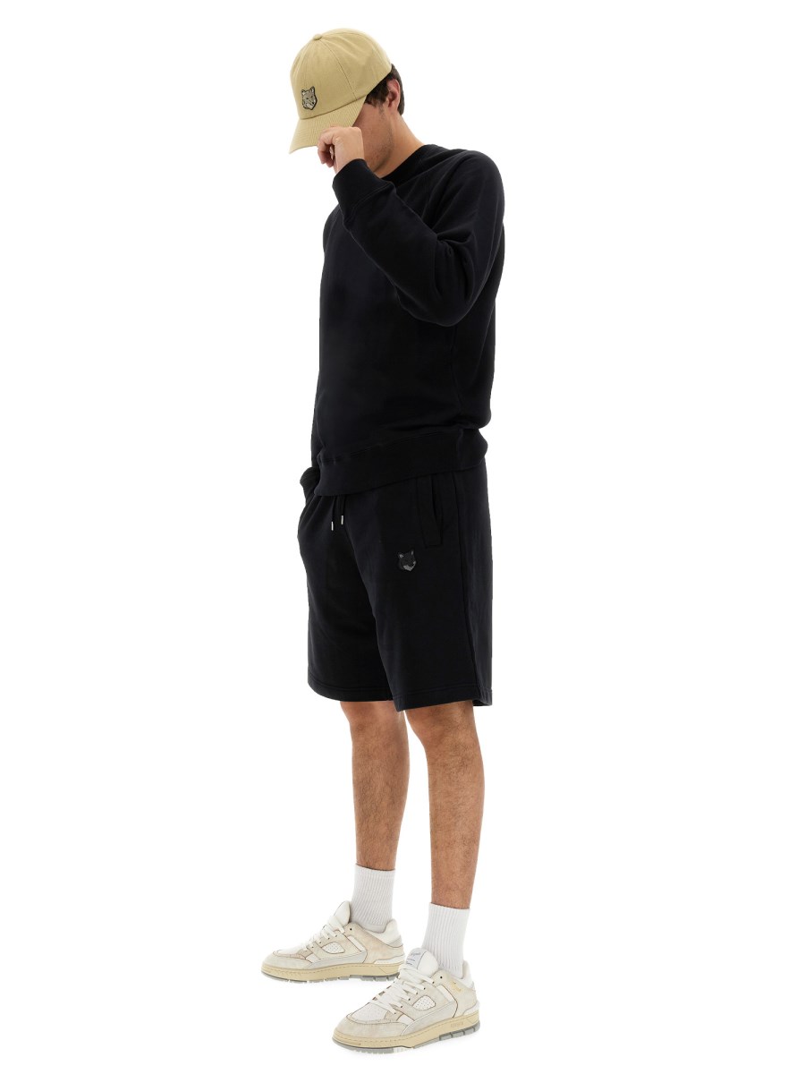 MAISON KITSUNÉ FELPA IN COTONE CON PATCH FOX HEAD