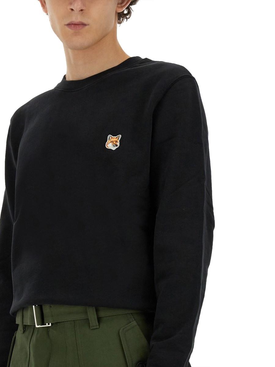 MAISON KITSUNÉ FELPA IN COTONE CON PATCH FOX HEAD