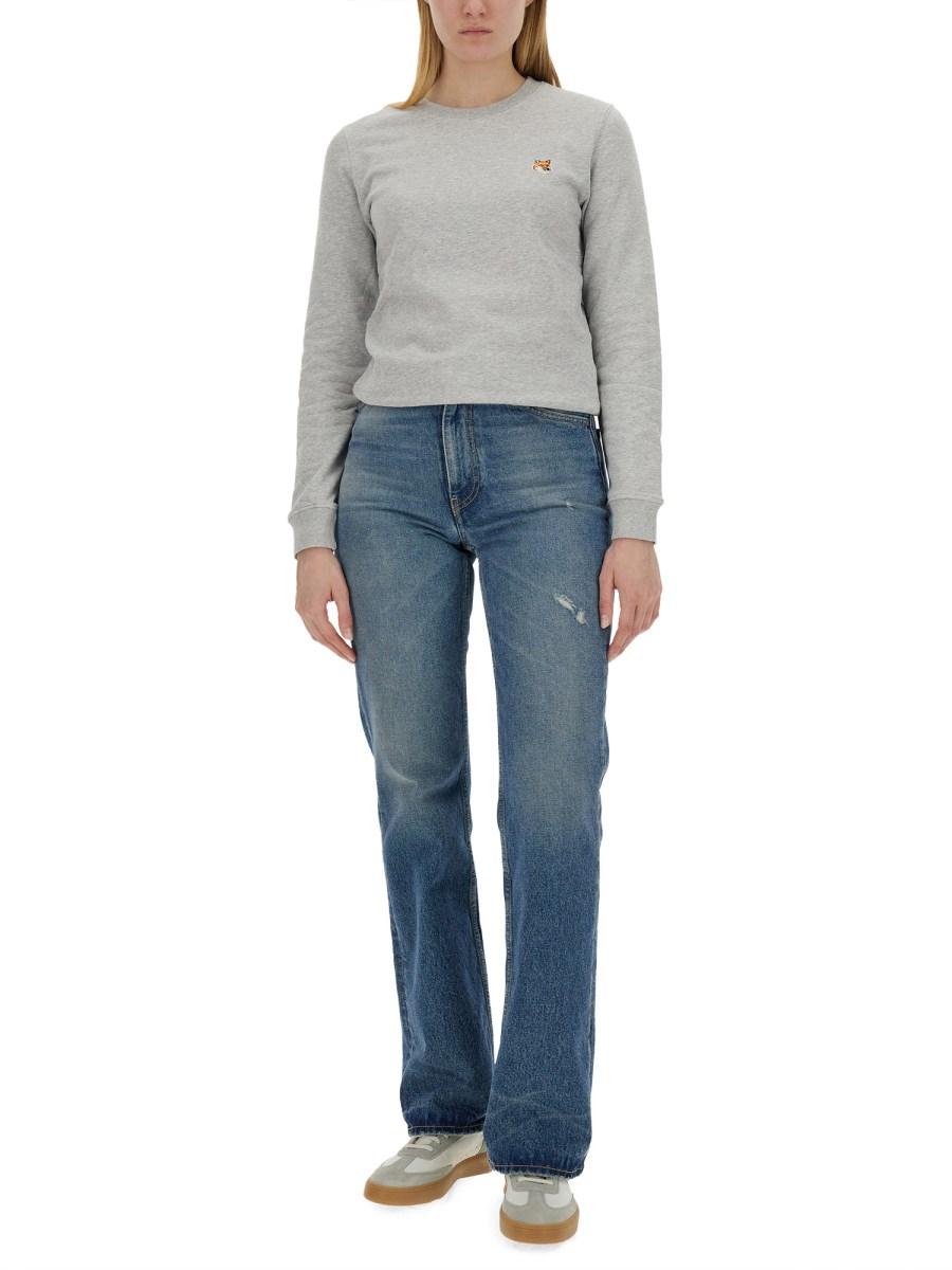 MAISON KITSUNÉ FELPA IN COTONE CON PATCH FOX