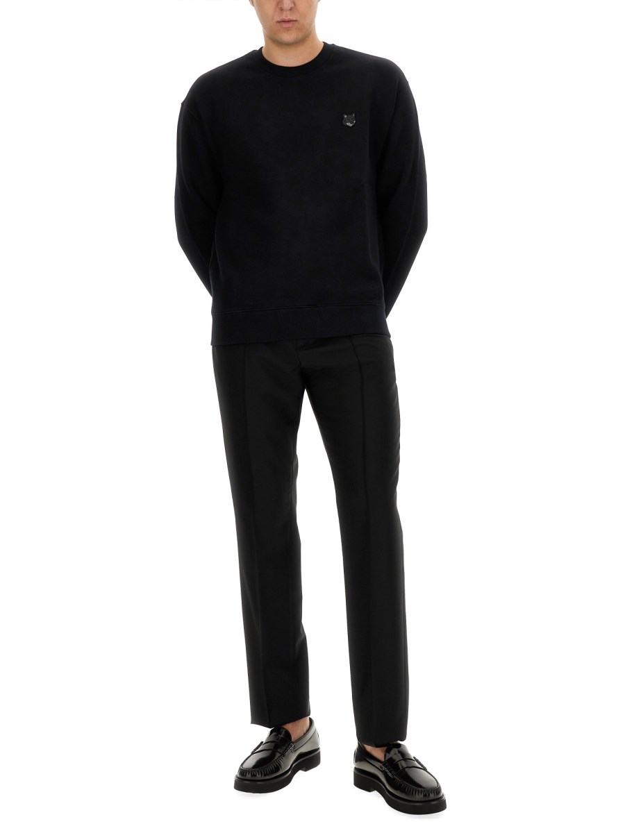 MAISON KITSUNÉ FELPA IN COTONE CON PATCH FOX