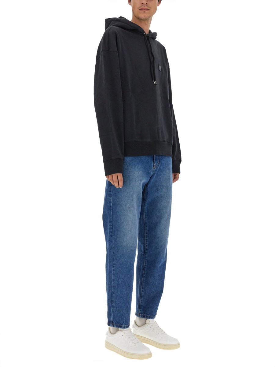 MAISON KITSUNÉ FELPA IN COTONE CON PATCH FOX
