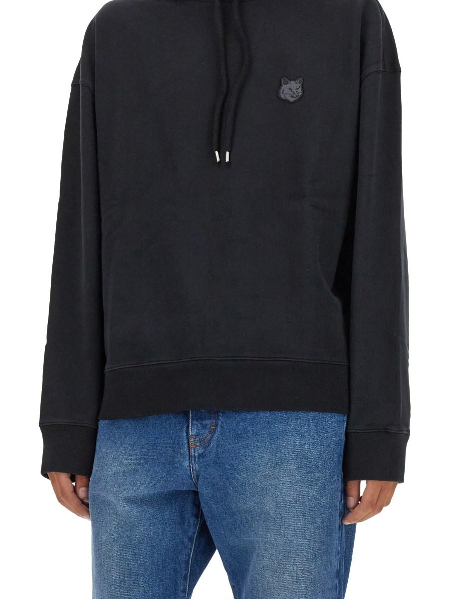 MAISON KITSUNÉ FELPA IN COTONE CON PATCH FOX