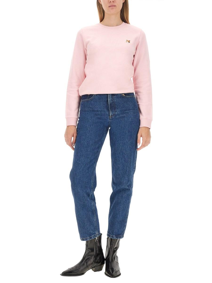 MAISON KITSUNÉ FELPA IN COTONE CON PATCH FOX