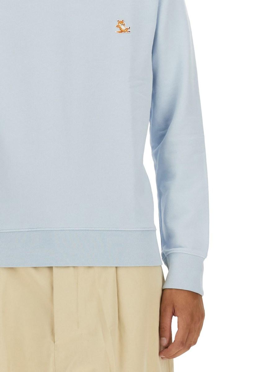 MAISON KITSUNÉ FELPA IN COTONE CON PATCH LOGO