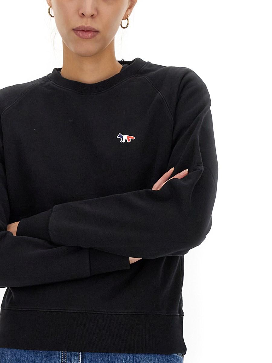 MAISON KITSUNÉ FELPA IN COTONE CON PATCH LOGO