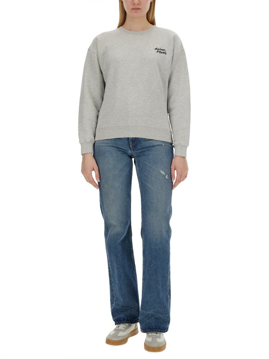 MAISON KITSUNÉ FELPA IN COTONE CON RICAMO LOGO