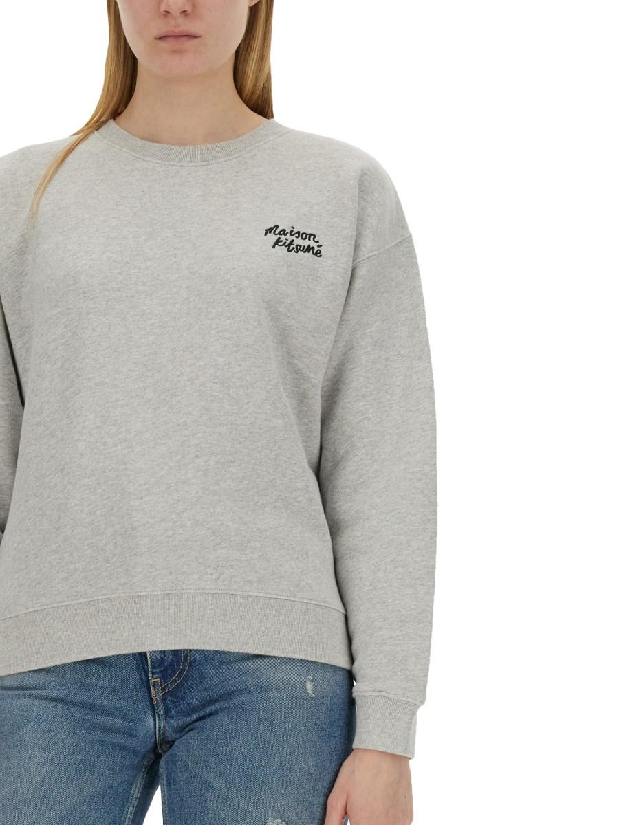 MAISON KITSUNÉ FELPA IN COTONE CON RICAMO LOGO