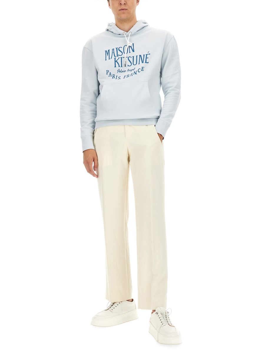 MAISON KITSUNÉ FELPA IN COTONE CON STAMPA LOGO