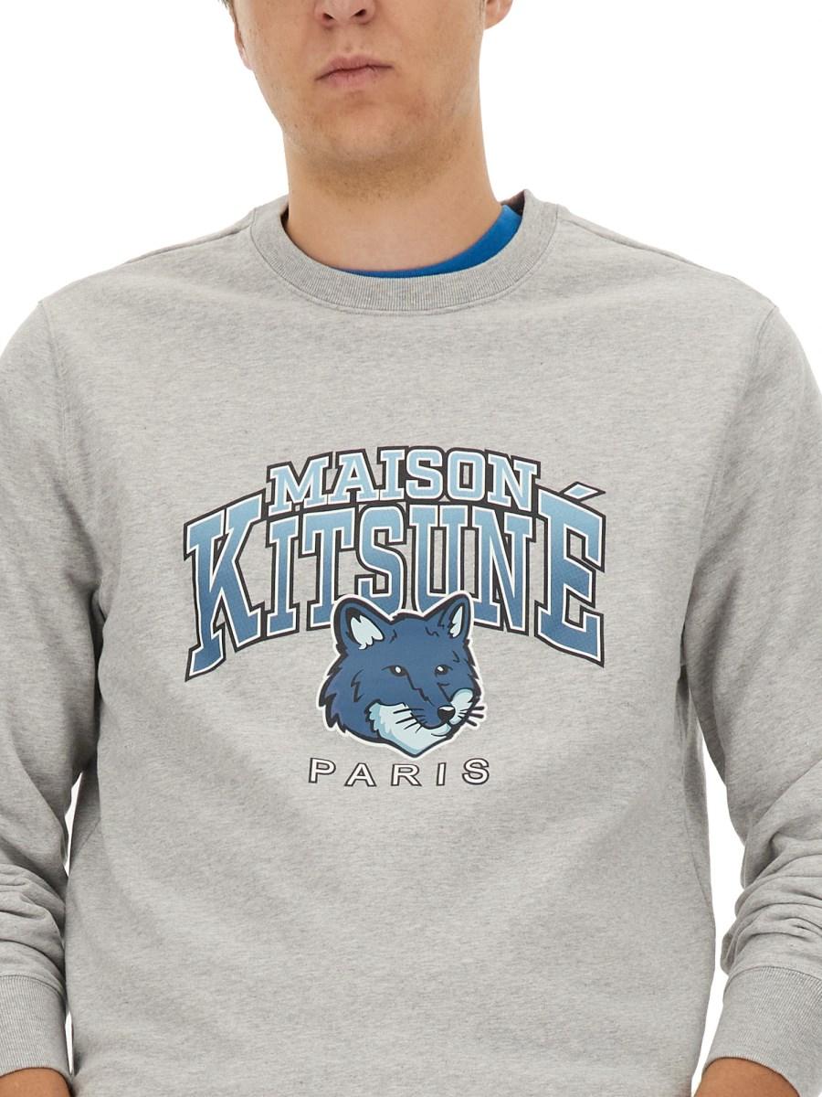 MAISON KITSUNÉ FELPA IN COTONE CON STAMPA LOGO