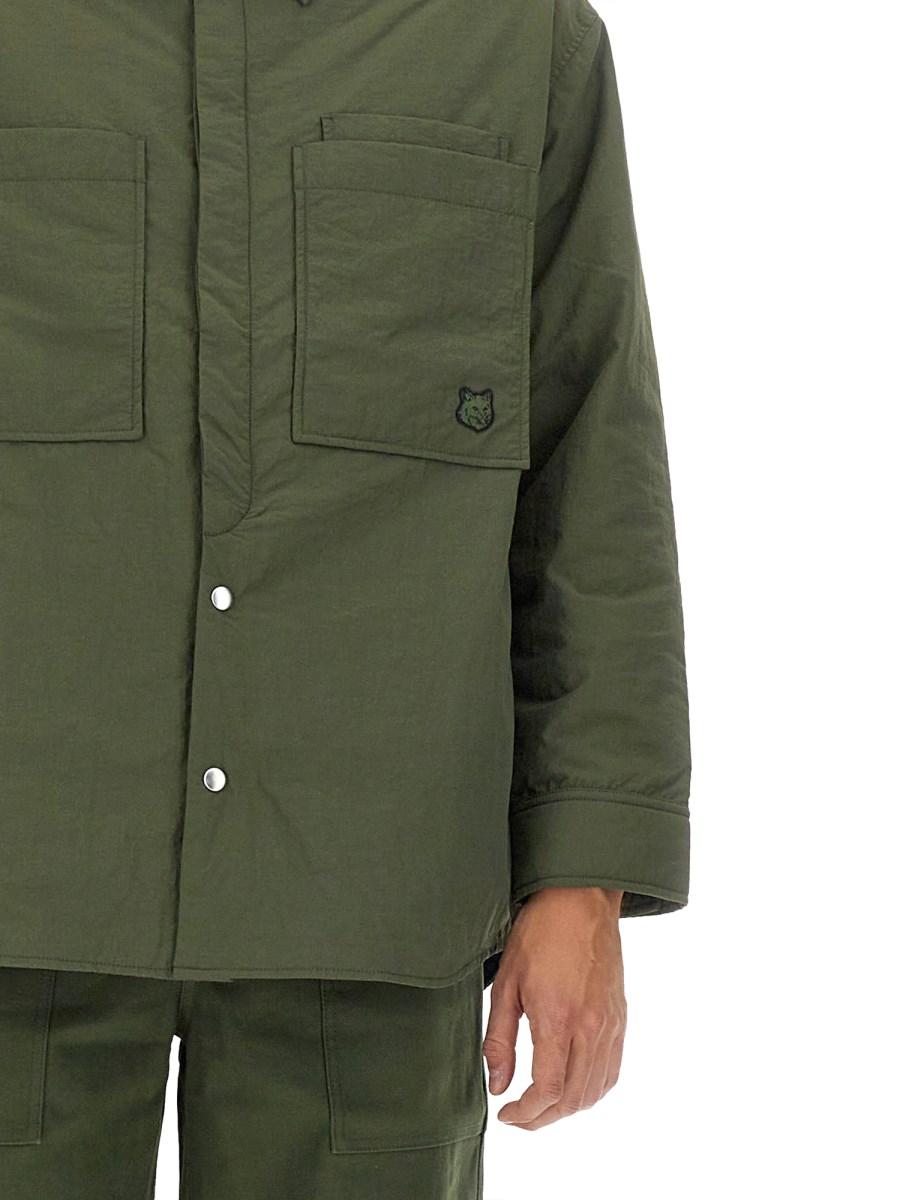 MAISON KITSUNÉ GIACCA IN NYLON CON PATCH LOGO