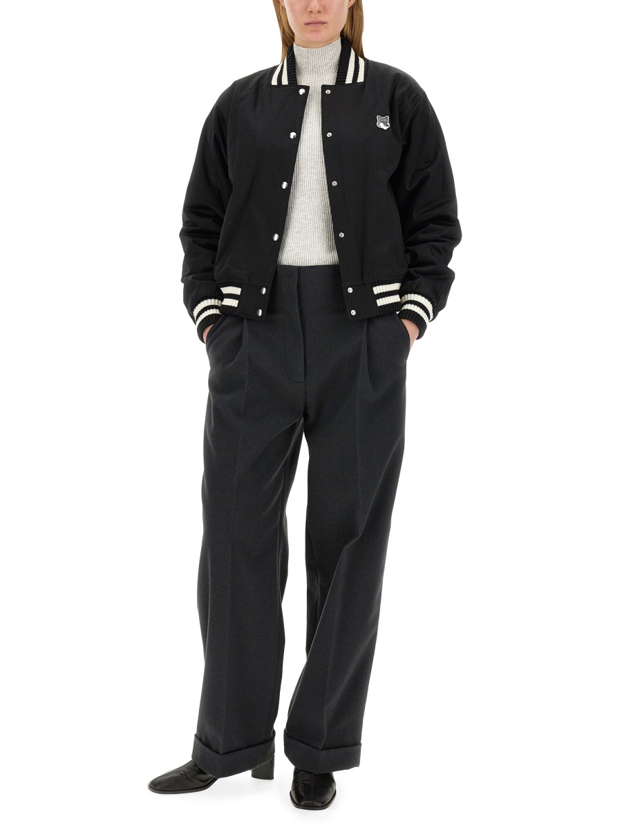 MAISON KITSUNÉ GIACCA TEDDY BLOUSON IN SATIN