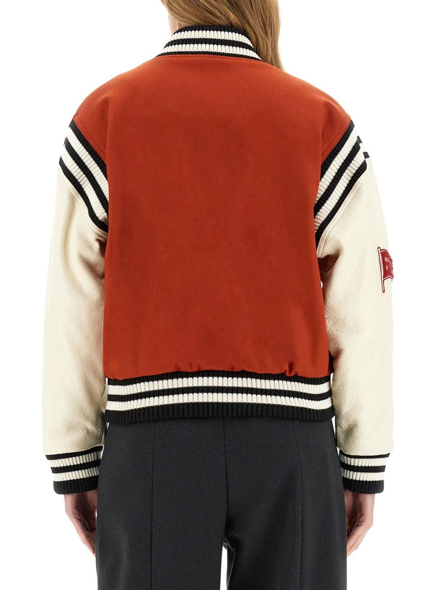 MAISON KITSUNÉ GIACCA VARSITY CON LOGO IN LANA