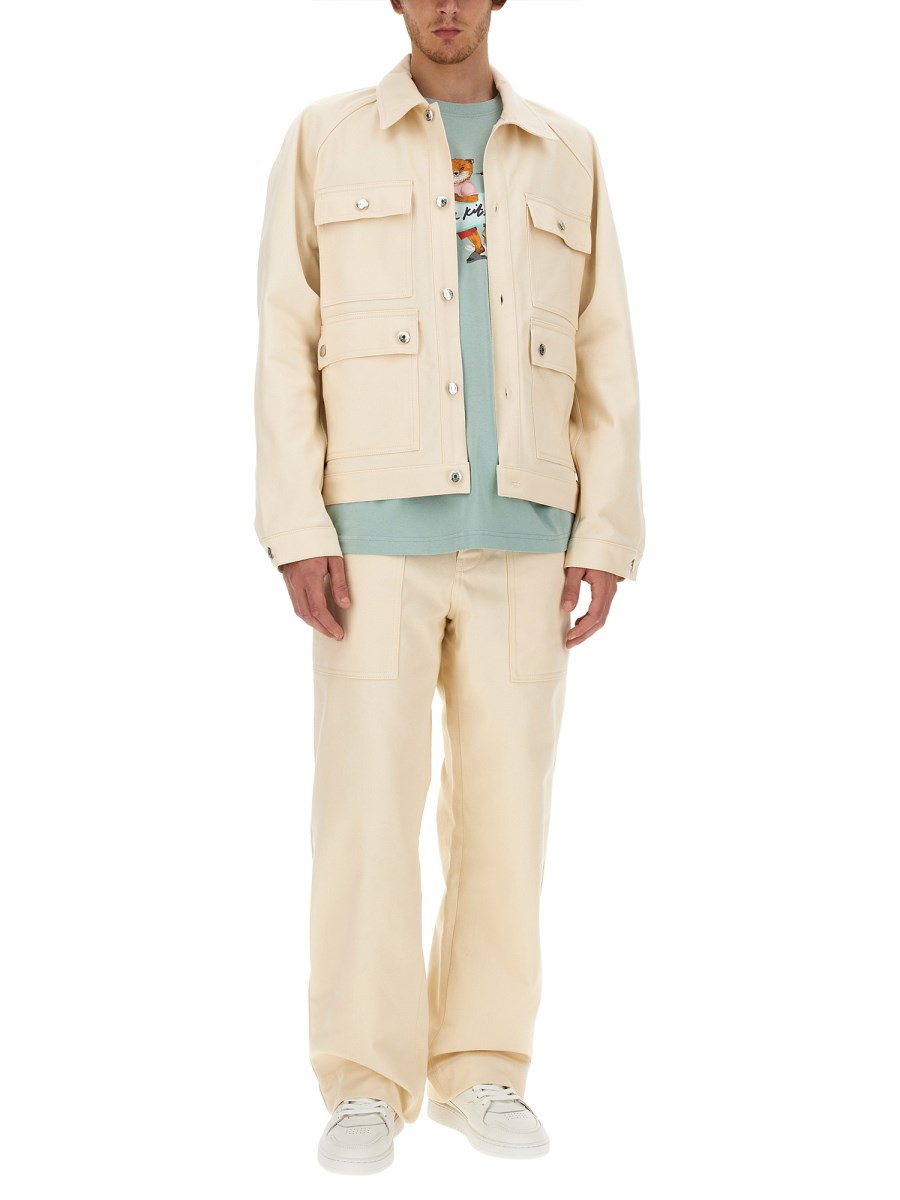 MAISON KITSUNÉ GIACCA WORKWEAR IN COTONE