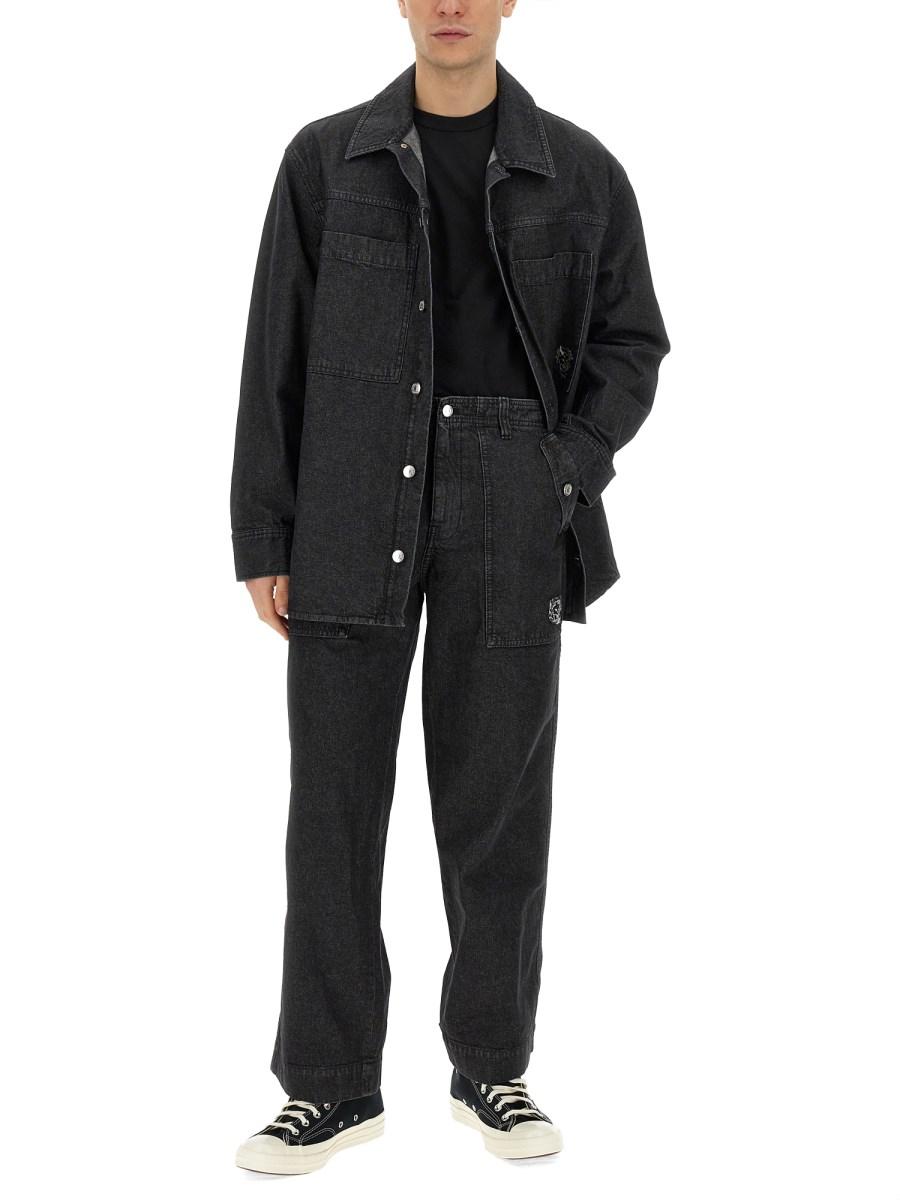 MAISON KITSUNÉ JEANS WORKWEAR IN DENIM DI COTONE