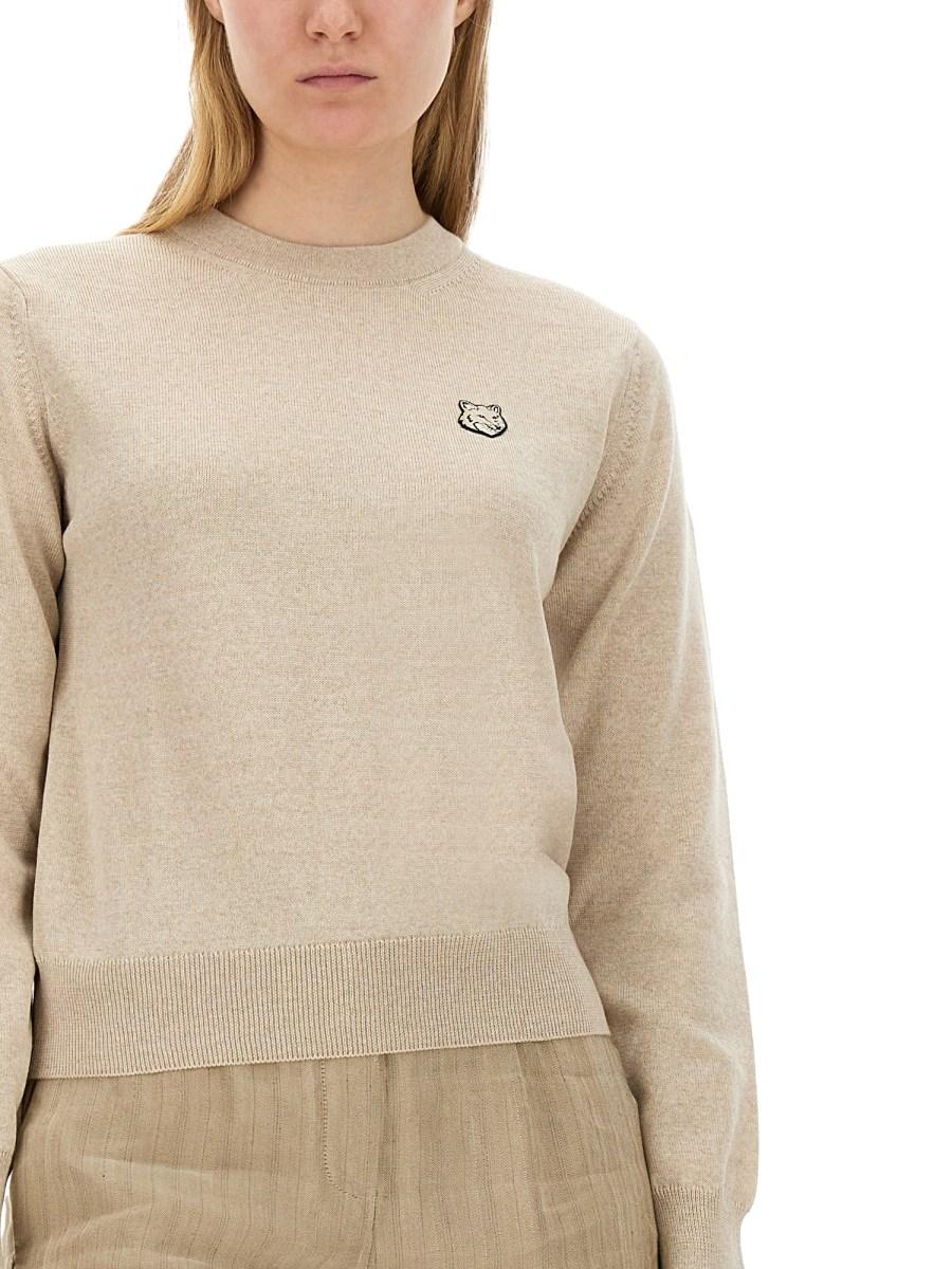 MAISON KITSUNÉ MAGLIA "FOX HEAD" IN LANA
