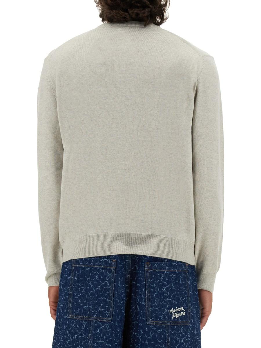MAISON KITSUNÉ MAGLIA IN LANA CON PATCH FOX