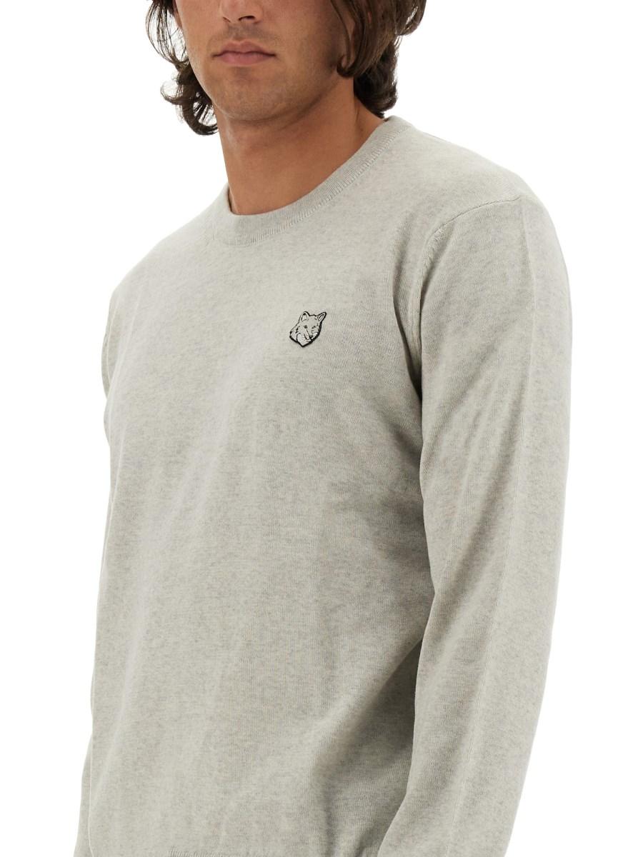MAISON KITSUNÉ MAGLIA IN LANA CON PATCH FOX