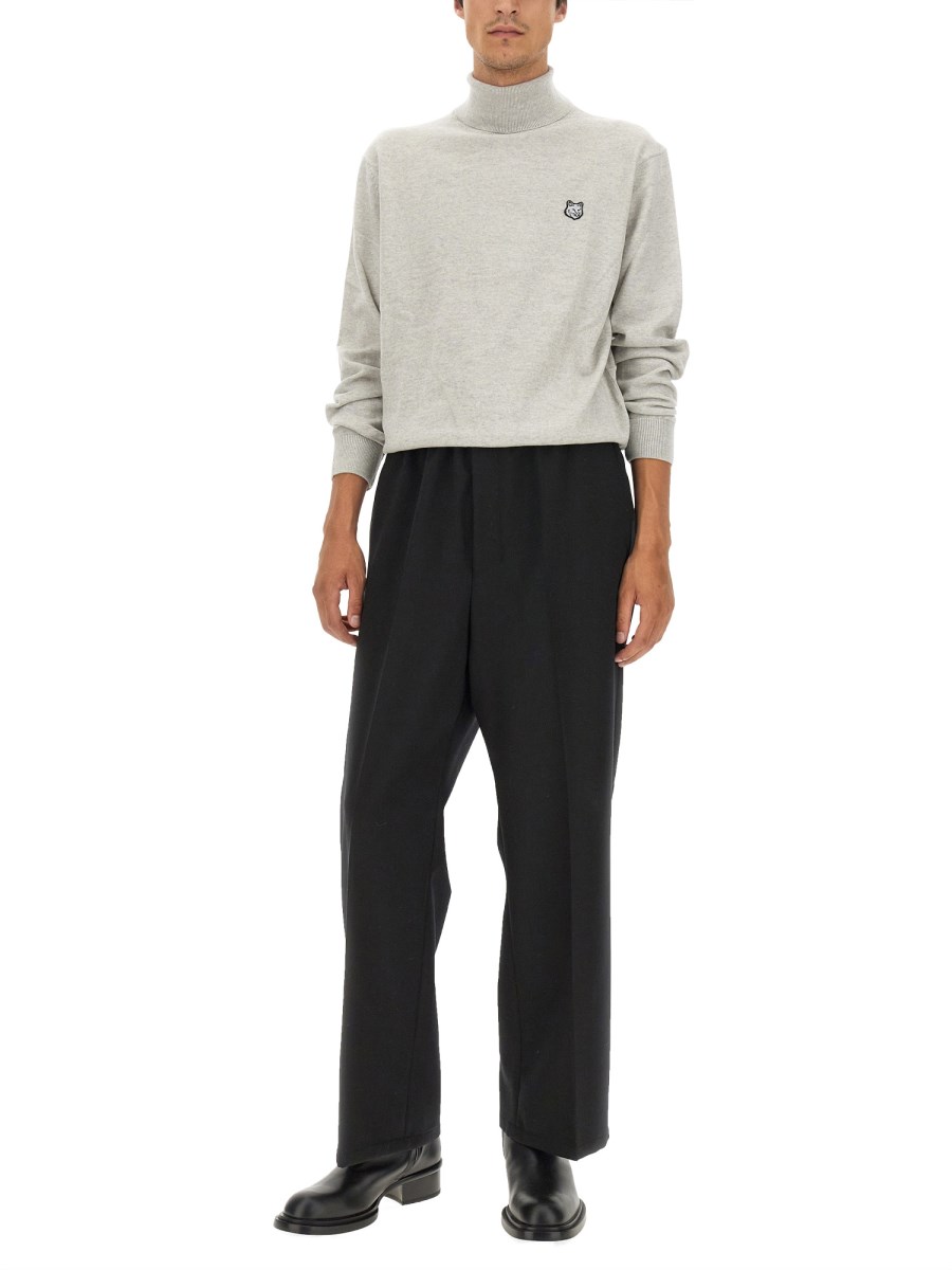 MAISON KITSUNÉ MAGLIA IN LANA CON PATCH FOX