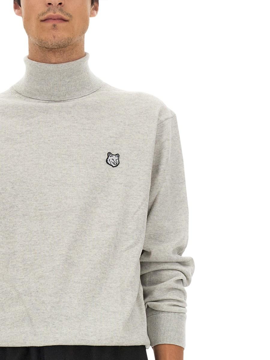MAISON KITSUNÉ MAGLIA IN LANA CON PATCH FOX