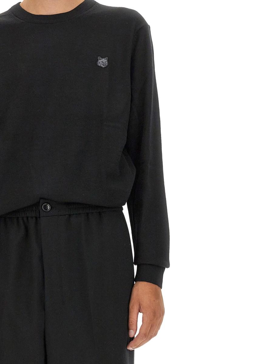 MAISON KITSUNÉ MAGLIA IN LANA CON PATCH FOX
